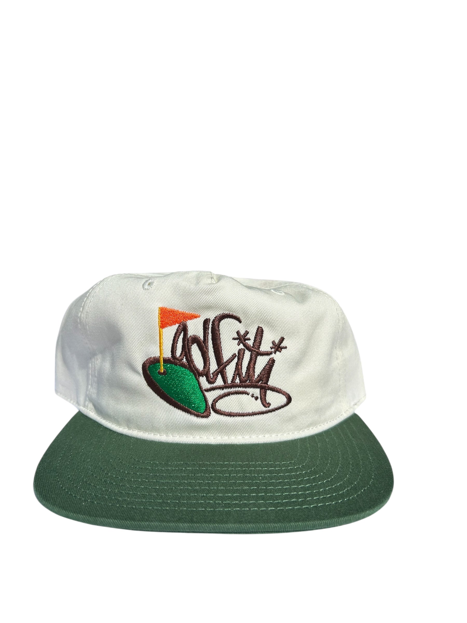 Golfiti White/Olive Two-Tone Golf Snapback