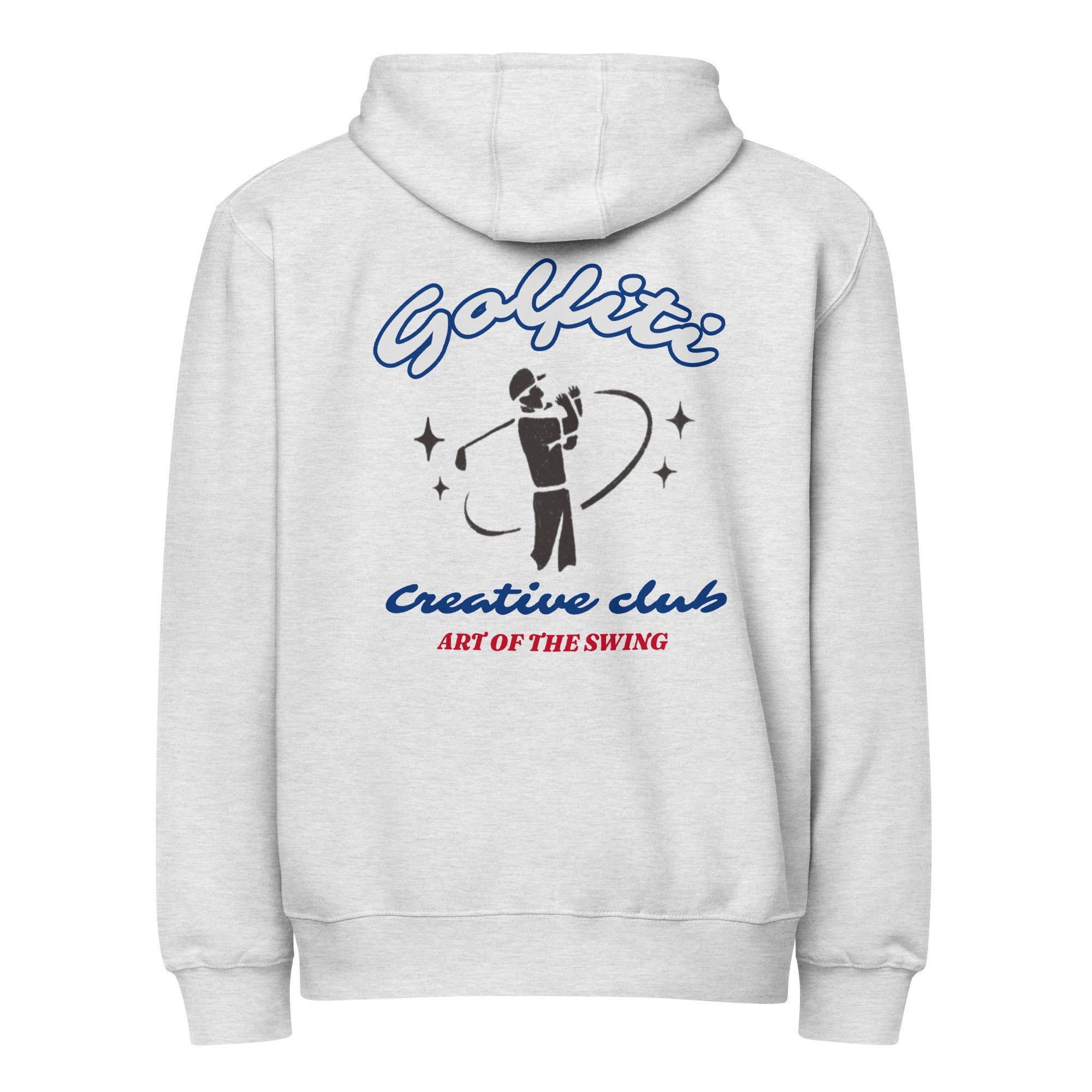 Full Zip Creative Club Golf Hoodie - White – golfiti