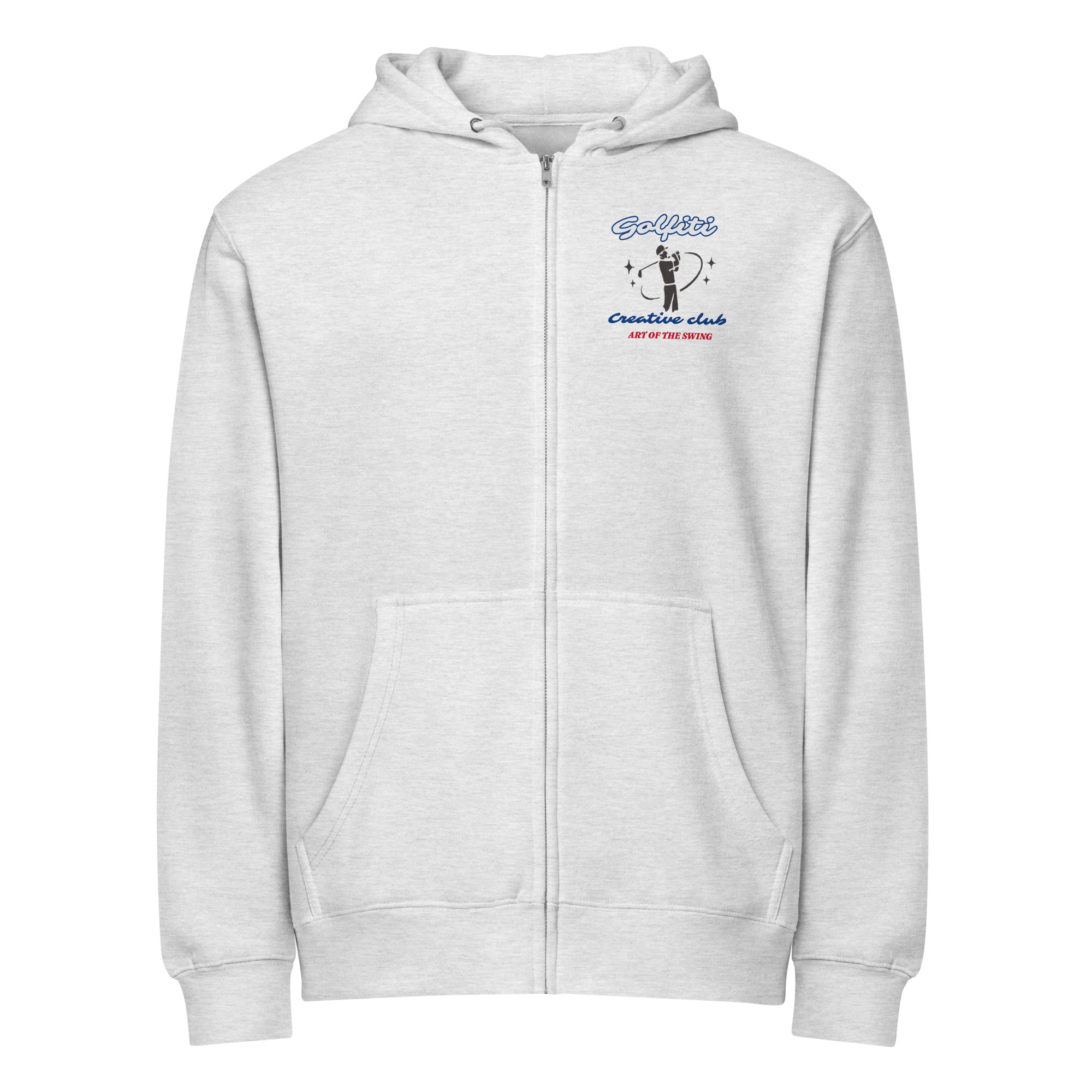 Full Zip Creative Club Golf Hoodie - White – golfiti